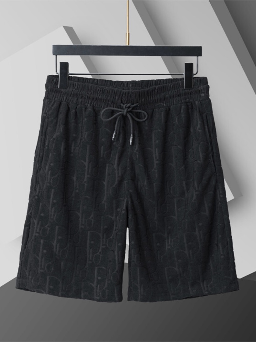 Dior Black Men's Logo Embossed Shorts